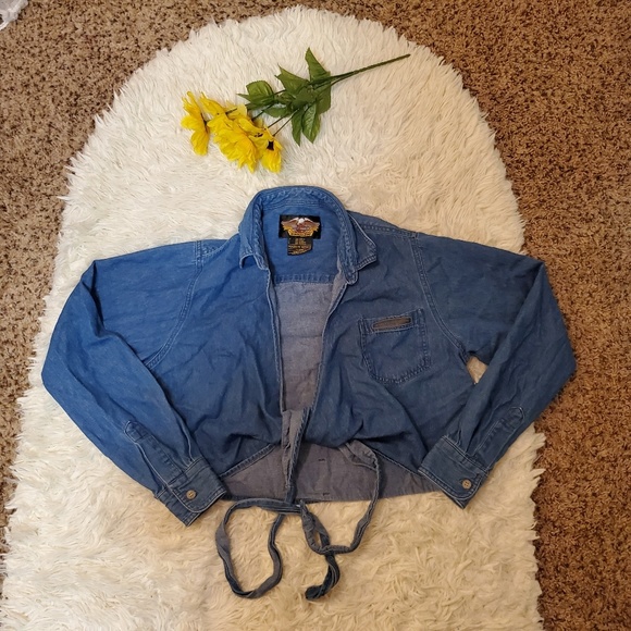 Harley-Davidson Tops - Vintage Harley-Davidson Crop Top Wrap Tie